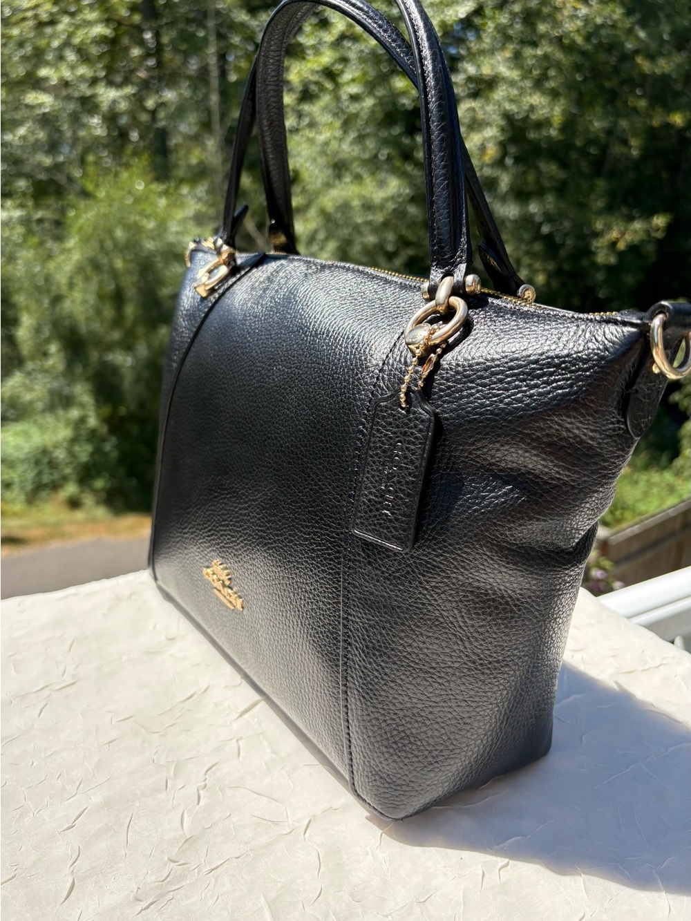COACH Kacey Satchel In Black C6229 - Picture 3 of 11
